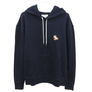未使用 メゾンキツネ CHILLAX FOX サイズXL IU00355KM0001 コットン ネイビー パーカー 0753【中古】MAISON KITSUNE メンズ