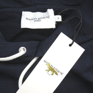 未使用 メゾンキツネ CHILLAX FOX サイズXL IU00355KM0001 コットン ネイビー パーカー 0753【中古】MAISON KITSUNE メンズ