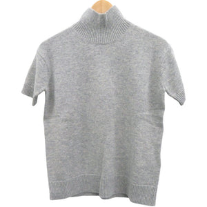 未使用 マックスマーラ PAOLA ハイネック 半袖ニット ウール カシミヤ グレー 0754【中古】MAX MARA