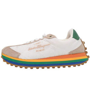 未使用品 サルヴァトーレフェラガモ レインボーソール ローカット スニーカー IGGY 756565 ナイロン レザー 0762【中古】Salvatore Ferragamo