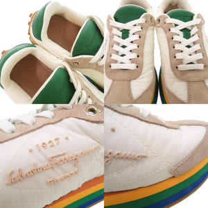 未使用品 サルヴァトーレフェラガモ レインボーソール ローカット スニーカー IGGY 756565 ナイロン レザー 0762【中古】Salvatore Ferragamo