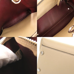 未使用品 トッズ レザー クリーム 2WAY ミニ ハンドバッグ ショルダーバッグ 0767【中古】TOD’S