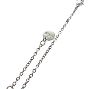 美品 クリスチャンディオール クレールディーリュヌ ロゴ CD Clair D Lune キュービックジルコニア メタル シルバー ネックレス 0781【中古】Christian Dior