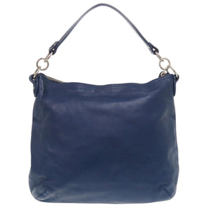 コーチ 2WAY レザー ブルー ショルダーバッグ 青 0802【中古】COACH