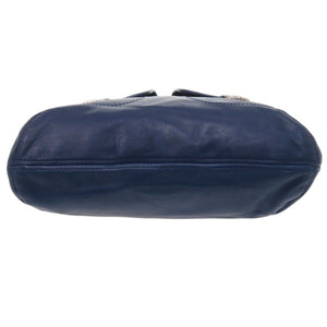 コーチ 2WAY レザー ブルー ショルダーバッグ 青 0802【中古】COACH