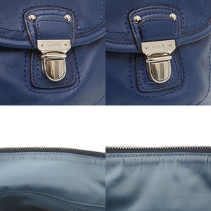 コーチ 2WAY レザー ブルー ショルダーバッグ 青 0802【中古】COACH
