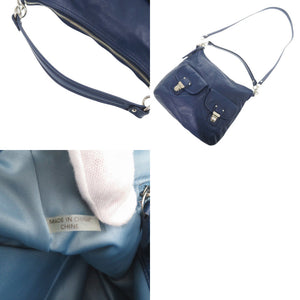 コーチ 2WAY レザー ブルー ショルダーバッグ 青 0802【中古】COACH