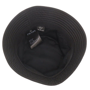 新品同様 プラダ Re-Nylon バケットハット トライアングルロゴ 2HC137 ナイロン ブラック 帽子 ハット 黒 0811【中古】PRADA