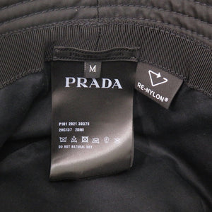 新品同様 プラダ Re-Nylon バケットハット トライアングルロゴ 2HC137 ナイロン ブラック 帽子 ハット 黒 0811【中古】PRADA