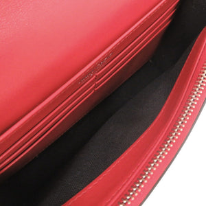 美品 ジミーチュウ ヴァレンヌ スタッズ レザー レッド チェーンウォレット ショルダーバッグ 赤 0812【中古】JIMMY CHOO