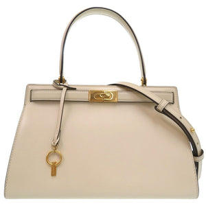 新品同様 トリーバーチ リー ラジウィル LEE RADZIWILL ダブルバッグ ハンドバッグ レザー ベージュ 0829【中古】Tory Burch