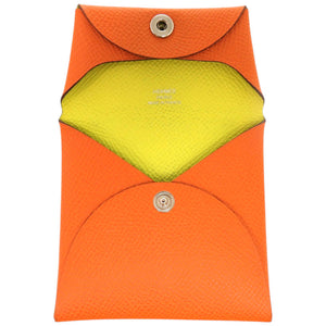 美品 エルメス バスティア ヴォーエプソン オレンジ B刻印 コインケース 財布 0837【中古】HERMES