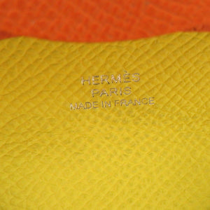 美品 エルメス バスティア ヴォーエプソン オレンジ B刻印 コインケース 財布 0837【中古】HERMES