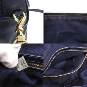 トリーバーチ ミニボストン PVC ブルー 2way ハンドバッグ 青 0871【中古】Tory Burch