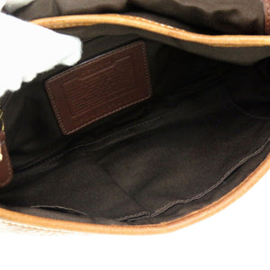 コーチ ソーホー ブレイデッドレザースモール フラップバッグ 10317 カーフレザー ブラウン ハンドバッグ 0872【中古】COACH
