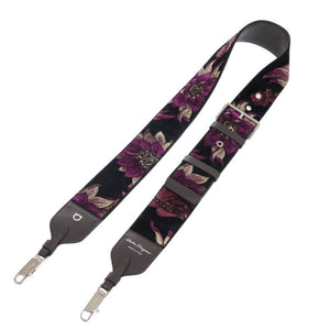 新品同様 サルヴァトーレフェラガモ レザー ベロア 花 パープル ショルダーストラップ 0878【中古】Salvatore Ferragamo