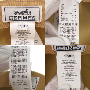 新品同様 エルメス キャスケット ジュリエッタ シーシェル コットン シルク ベージュ 帽子 0902【中古】HERMES