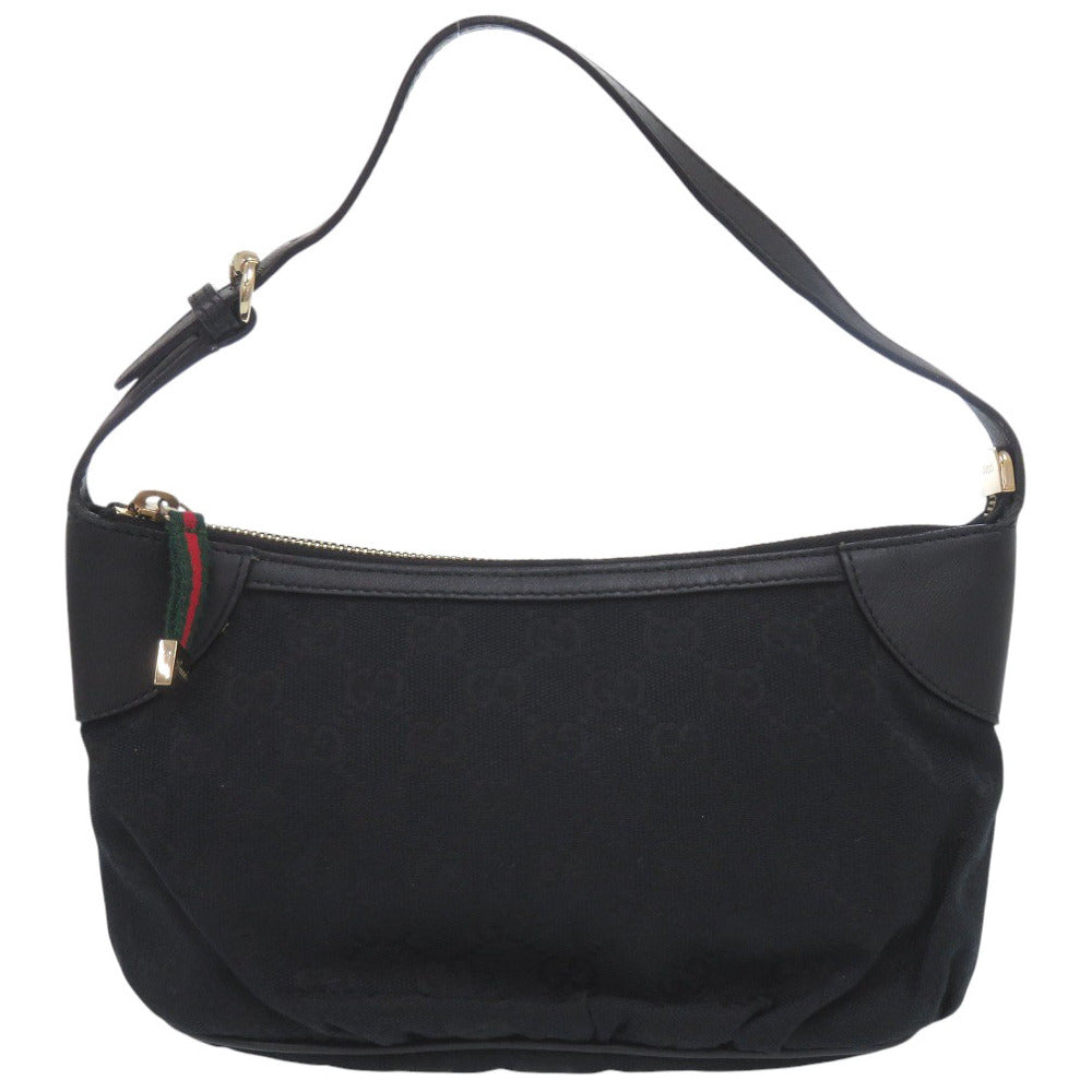 美品 グッチ 224093 GGキャンバス ブラック ハンドバッグ 黒 0935【中古】GUCCI