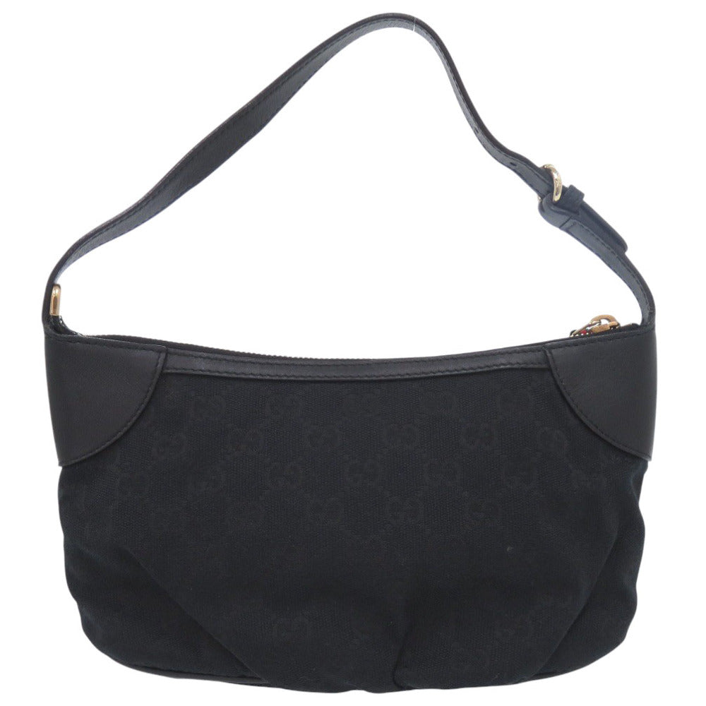 美品 グッチ 224093 GGキャンバス ブラック ハンドバッグ 黒 0935【中古】GUCCI