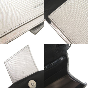 新品同様 ストラスベリー Crescent On a chain 型押しレザー シルバー ショルダーバッグ チェーンショルダーバッグ クラッチバッグ 0938【中古】STRATHBERRY