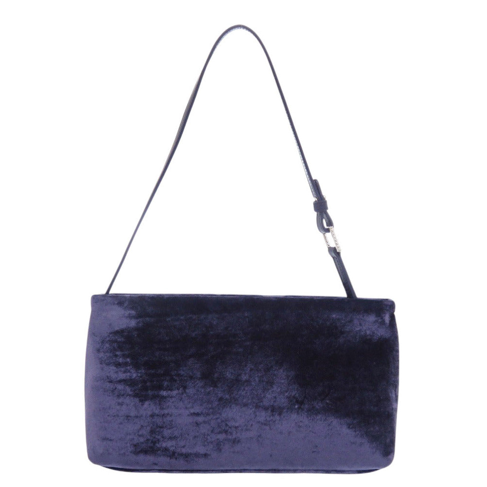 新品同様 ロジェヴィヴィエ ベルベット レザー パープル ハンドバッグ 0939【中古】Roger Vivier