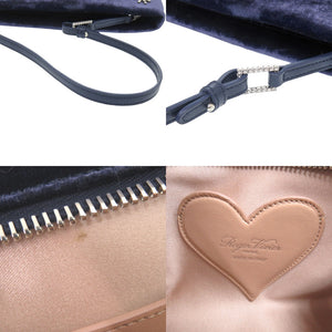 新品同様 ロジェヴィヴィエ ベルベット レザー パープル ハンドバッグ 0939【中古】Roger Vivier