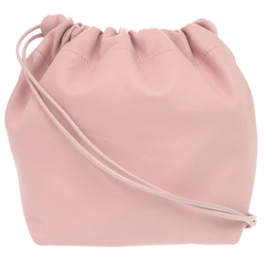 美品 ジルサンダー ダンプリング ドローストリング DUMPLING DRAWSTRING レザー ライトピンク ショルダーバッグ 0941【中古】JIL SANDER