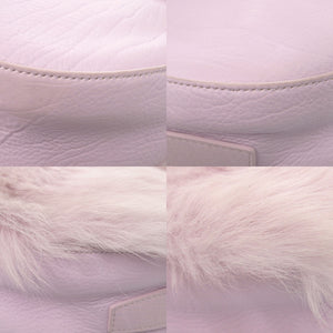 新品同様 バーバリー スモール ナイトバッグ 8076798 レザー エコファー ラベンダー ショルダーバッグ 0942【中古】BURBERRY