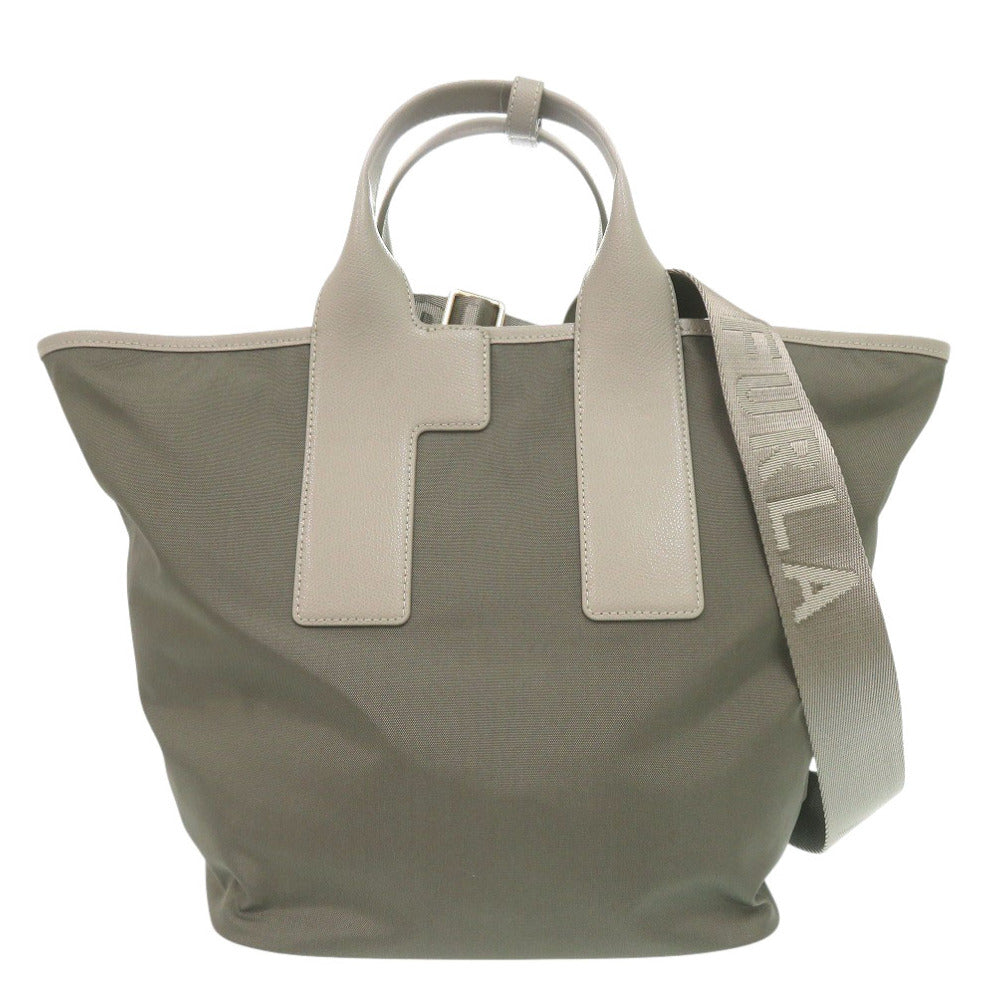 未使用 フルラ PIUMA ピューマ WB01249 BX3050 ナイロン レザー カーキ 2way ハンドバッグ グリーン 0946【中古】Furla