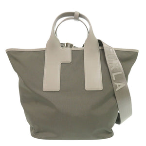 未使用 フルラ PIUMA ピューマ WB01249 BX3050 ナイロン レザー カーキ 2way ハンドバッグ グリーン 0946【中古】Furla