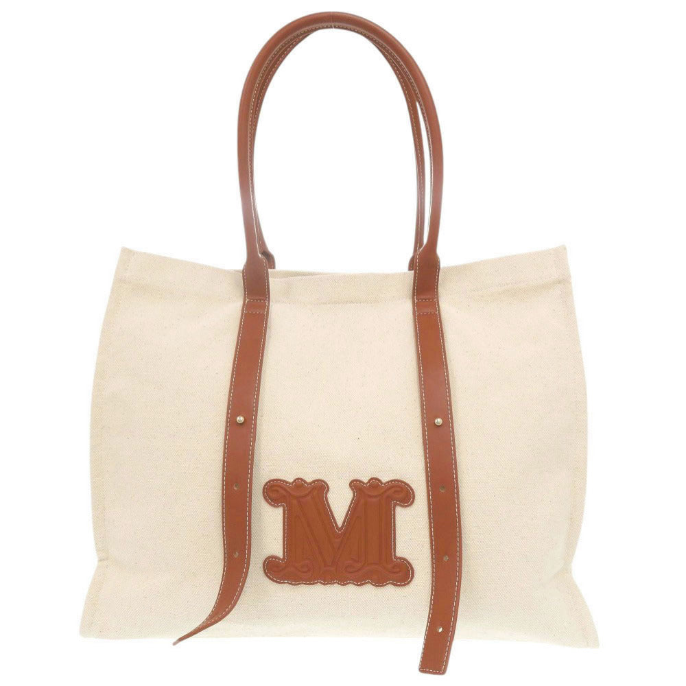 美品 マックスマーラ BEACHWEAR ビーチウェア コットン ベージュ ブラウン トートバッグ 0948【中古】MAX MARA