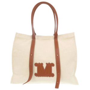 美品 マックスマーラ BEACHWEAR ビーチウェア コットン ベージュ ブラウン トートバッグ 0948【中古】MAX MARA