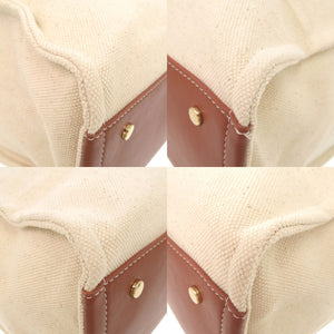 美品 マックスマーラ BEACHWEAR ビーチウェア コットン ベージュ ブラウン トートバッグ 0948【中古】MAX MARA