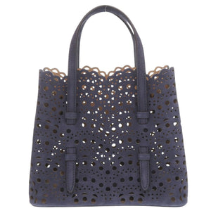 新品同様 アライア MINA20 ヌバックレザー ネイビー 2WAY ハンドバッグ ショルダーバッグ 0949【中古】ALAIA