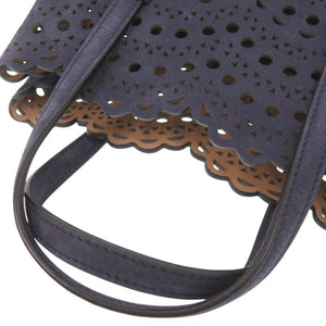新品同様 アライア MINA20 ヌバックレザー ネイビー 2WAY ハンドバッグ ショルダーバッグ 0949【中古】ALAIA