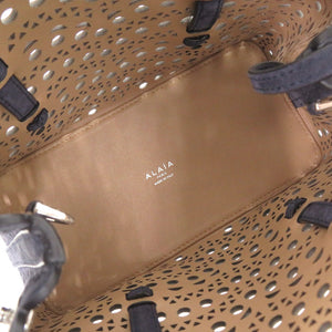 新品同様 アライア MINA20 ヌバックレザー ネイビー 2WAY ハンドバッグ ショルダーバッグ 0949【中古】ALAIA