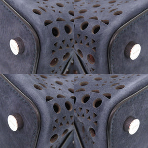 新品同様 アライア MINA20 ヌバックレザー ネイビー 2WAY ハンドバッグ ショルダーバッグ 0949【中古】ALAIA