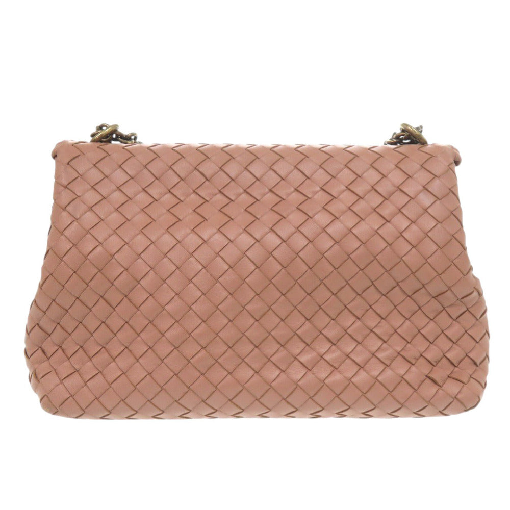 ボッテガヴェネタ オリンピア イントレチャート レザー ピンク ショルダーバッグ 0953【中古】BOTTEGAVENETA