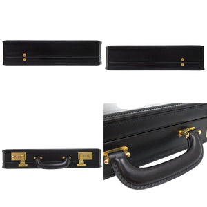 美品 グッチ ヴィンテージ トランクケース ブリーフケース アタッシュケース レザー ブラック 0957【中古】GUCCI