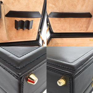 美品 グッチ ヴィンテージ トランクケース ブリーフケース アタッシュケース レザー ブラック 0957【中古】GUCCI