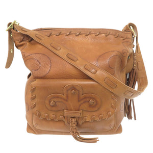 コーチ × アナスイ ANNA SUI ダッフル レザー ブラウン ショルダーバッグ 茶 0967【中古】COACH