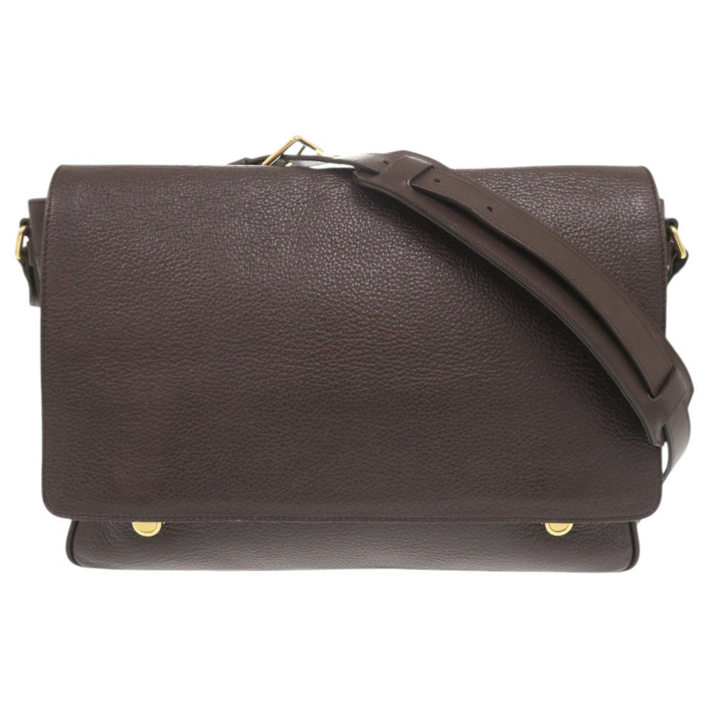 トムフォード ブラウン メッセンジャー ショルダーバッグ 茶 0971【中古】TOM FORD メンズ