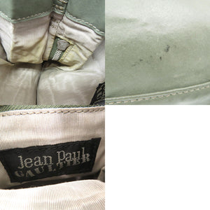 ジャンポール ゴルチェ ミニリュック ロゴプレート リュック デイパック レザー モスグリーン 0983【中古】Jean Paul Gaultier