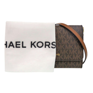 美品 マイケルコース チェーンウォレット 35F0GTVC8B PVC ブラウン ショルダーバッグ 1012【中古】Michael Kors