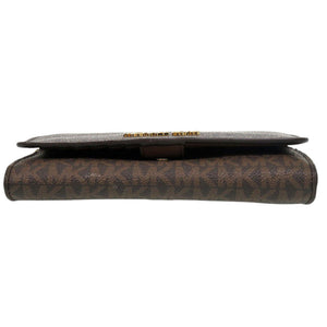 美品 マイケルコース チェーンウォレット 35F0GTVC8B PVC ブラウン ショルダーバッグ 1012【中古】Michael Kors