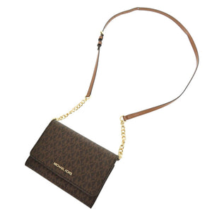 美品 マイケルコース チェーンウォレット 35F0GTVC8B PVC ブラウン ショルダーバッグ 1012【中古】Michael Kors