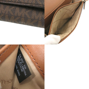 美品 マイケルコース チェーンウォレット 35F0GTVC8B PVC ブラウン ショルダーバッグ 1012【中古】Michael Kors