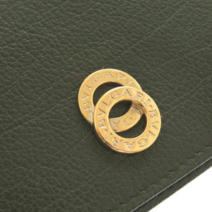 未使用品 ブルガリ レザー グリーン カードケース 名刺入れ 緑 1033【中古】BVLGARI