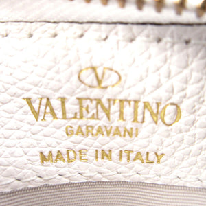 未使用 ヴァレンティノ Vスリング フラグメントケース レザー ホワイト コインケース 財布 1034【中古】VALENTINO