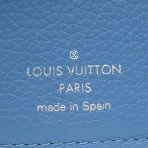 美品 ルイ ヴィトン ポルトフォイユ ロックミニ M67861 レザー ブルー シルバー金具 LV 三つ折り財布 1036【中古】LOUIS VUITTON